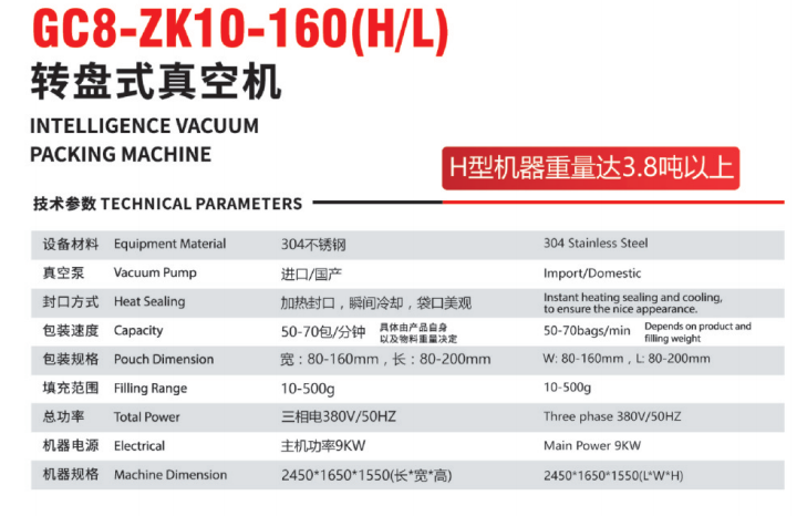 古川GC8-ZK10-160H 給袋式真空包裝機(jī)